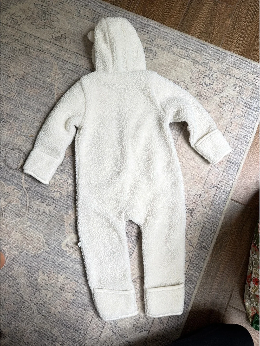 Baby Gap Cream Sherpa Fleece Hooded One-Piece Romper bunting 8-24m